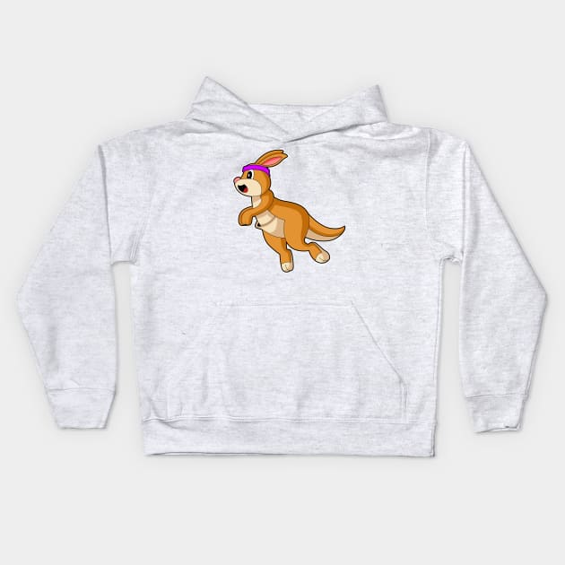 Kangaroo Runner Running Sports Kids Hoodie by Markus Schnabel